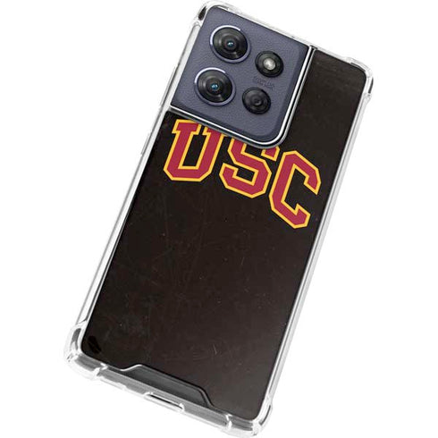University of Southern California USC Logo Black Distressed Moto G Power 5G (2025) Clear Case